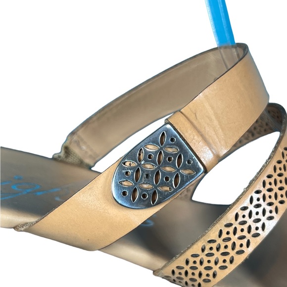 Brighton “Happy” Tan Wedge Slide Sandal - Picture 2 of 5